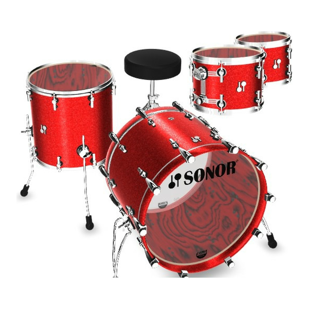 Sonor SQ2 22|16|12|10 Beech Shell Pack - Red Sparkle - Kit