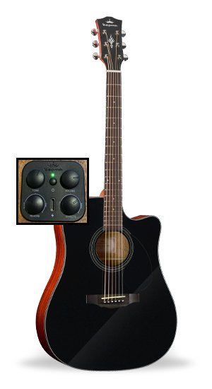 Kepma D3-130ABK Matte Black Dreadnought Guitar