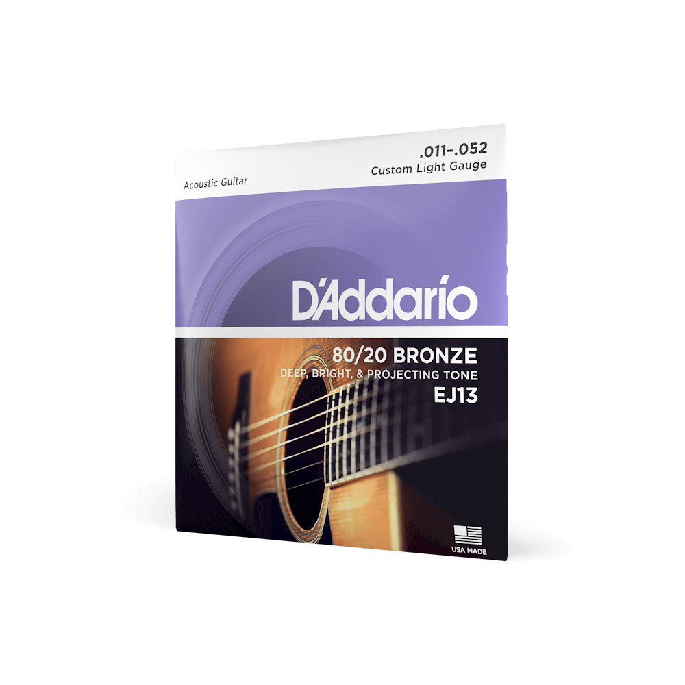 D'Addario EJ13 Acoustic Guitar Strings - 80/20 Bronze, Custom Light