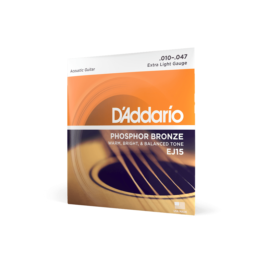 D'Addario EJ15 Acoustic Guitar Strings - Phosphor Bronze, Extra Light
