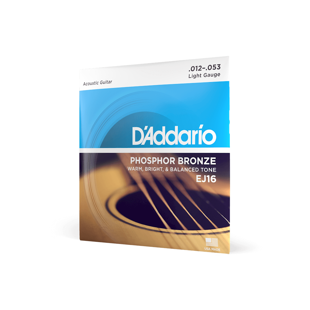 D'Addario 12-53 Acoustic Guitar Strings - Phosphor Bronze, Light