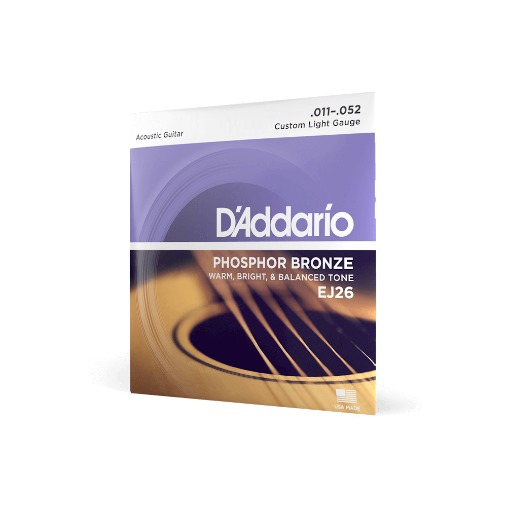 D'Addario EJ26 Acoustic Guitar Strings - Phosphor Bronze, Custom Light