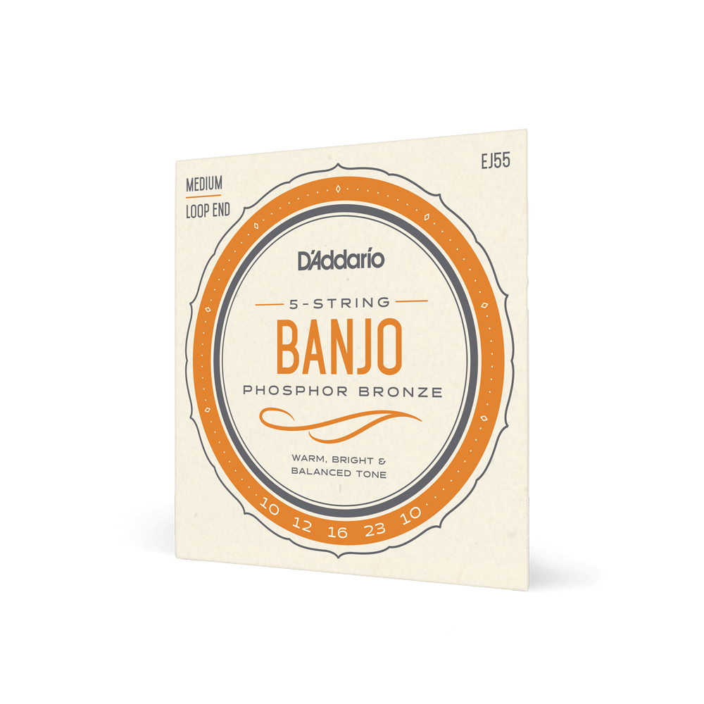 D'Addario EJ55 Banjo Strings - Phosphor Bronze, Medium