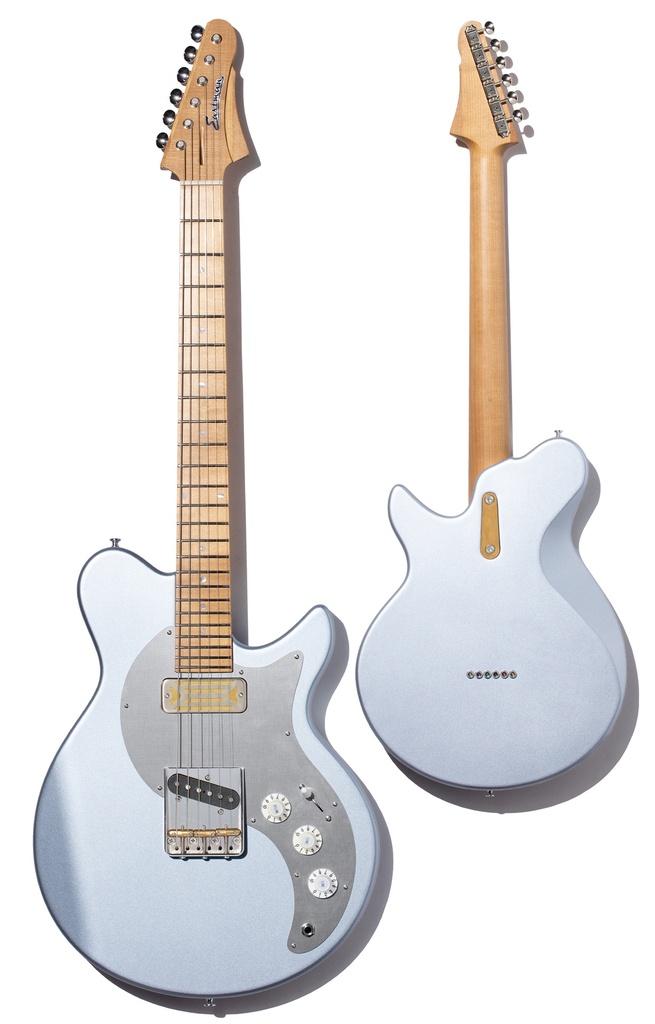 Eastman Fullertone FT-SC'52 Solid-Body Electric Guitar Ice Blue Metallic - Roasted Black Limba