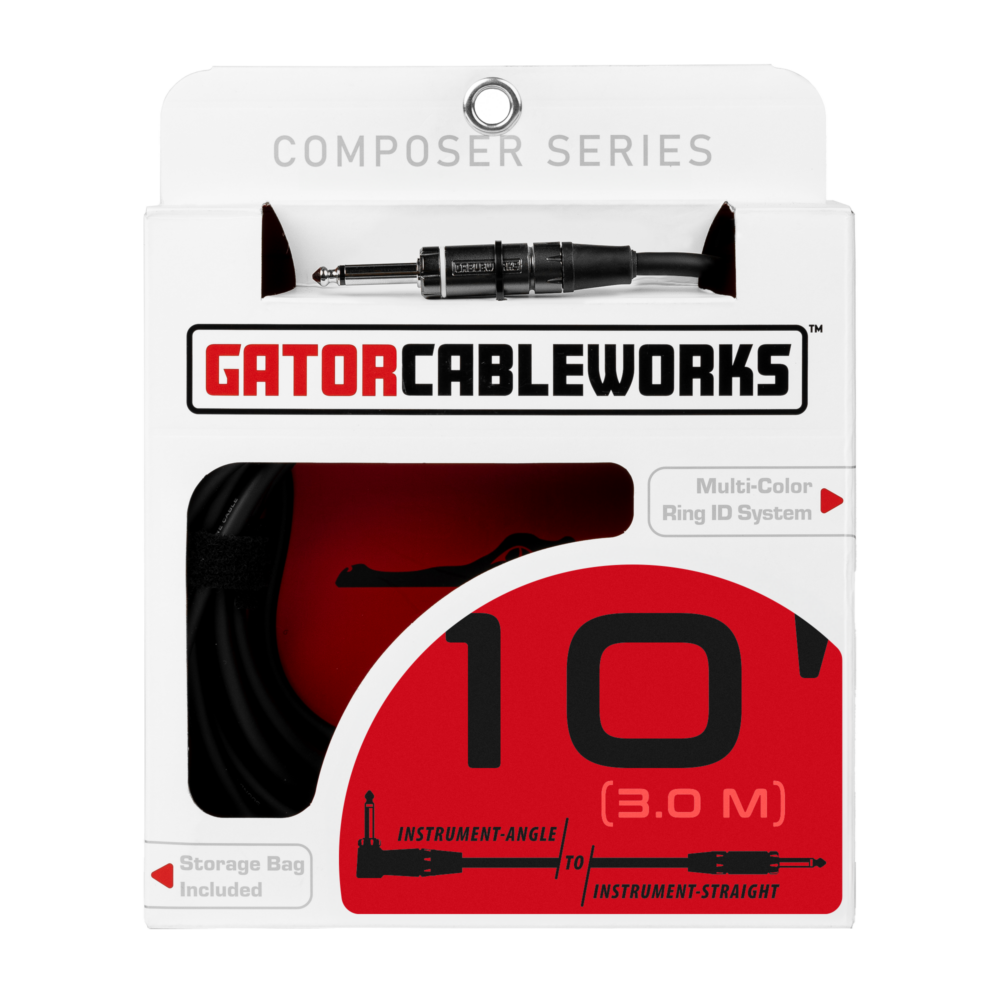 Gator Composer 10 Foot Straight to Angled Instrument Cable