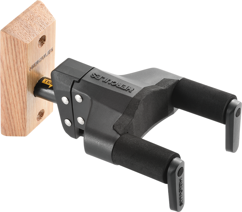 Hercules Autogrip Wood Base Wall Mount Guitar Hanger