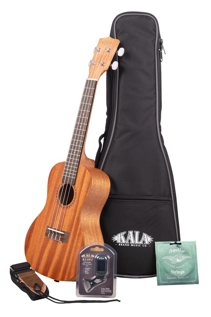Kala Satin Mahogany Concert Ukulele - Bundle