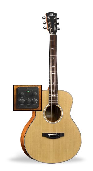 Kepma Club M2-131A Mini 36" Acoustic-Electric Guitar Matte Natural - AcoustiFex