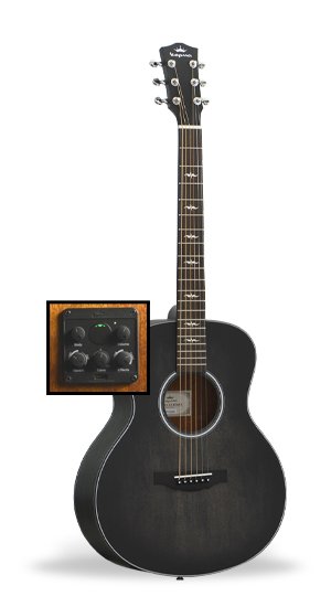 Kepma M2-131ABK Black Matte Mini Guitar