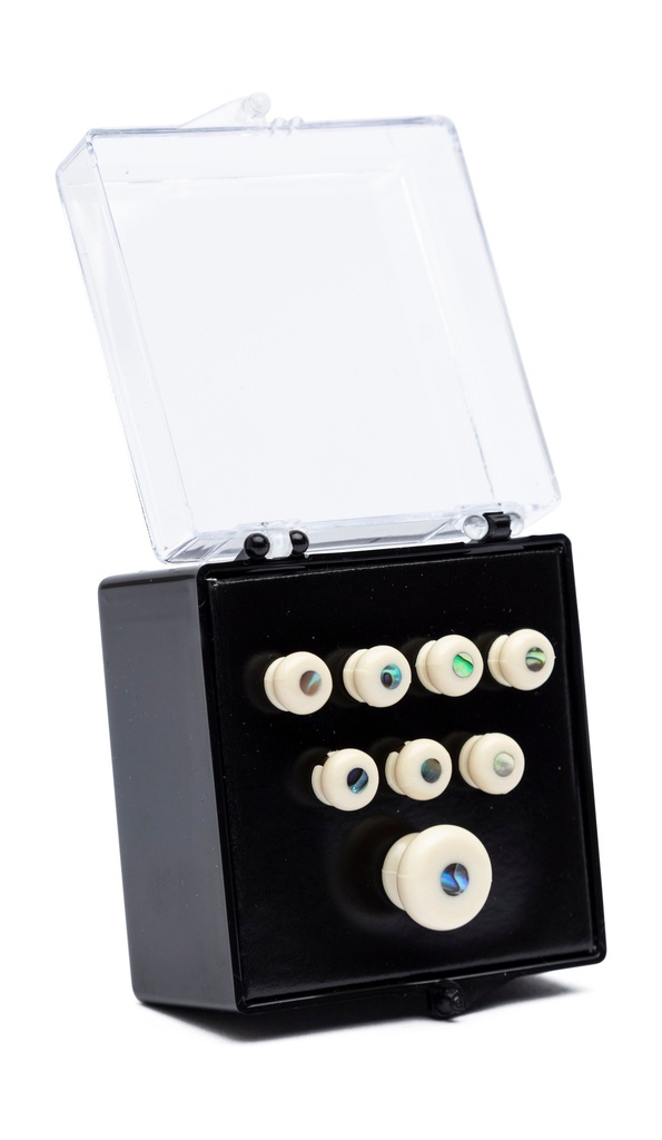 Martin Pearl Inlaid Bridge & Endpins-White