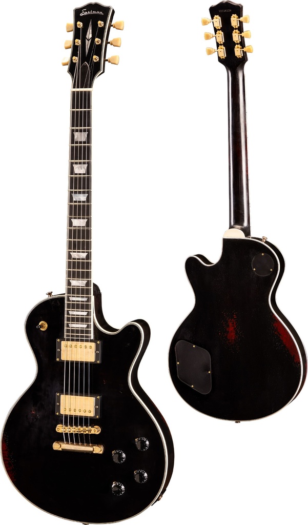Eastman SB57 Antique Varnish Solid-Body Electric Guitar Black - Carved Maple/Okoume
