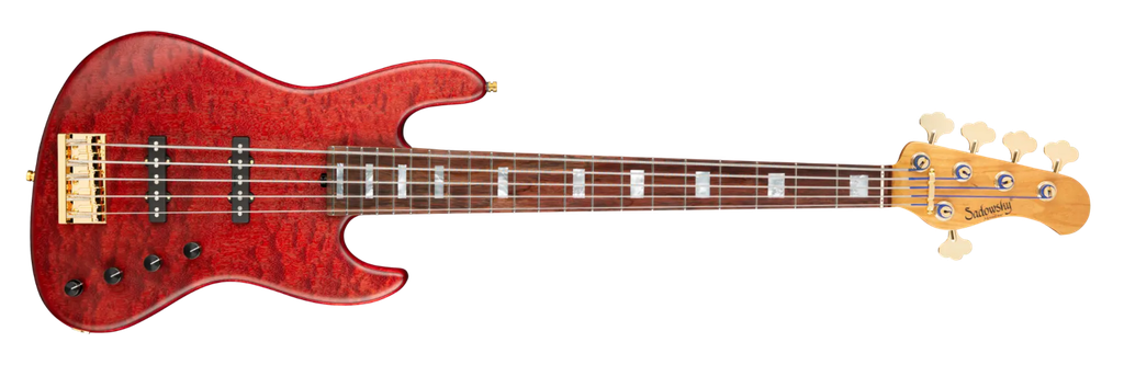Sadowsky MetroLine 2023 Limited Edition 21-Fret Standard J/J Bass, 5-String - Majestic Red Transparent Gloss