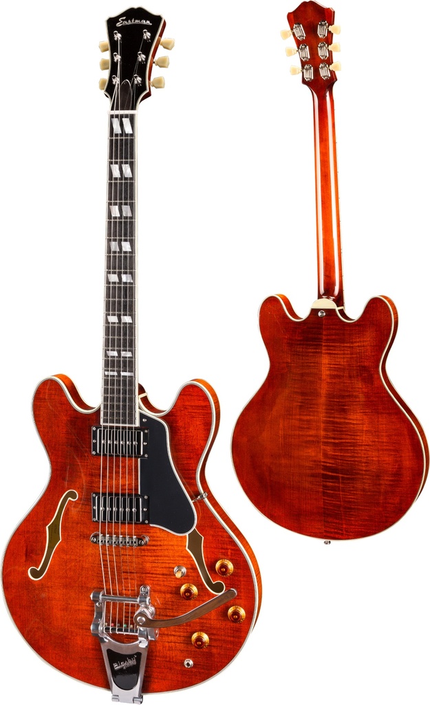 Eastman T486B Bigsby Semi-Hollow Electric Guitar Classic - Flamed Maple Laminate