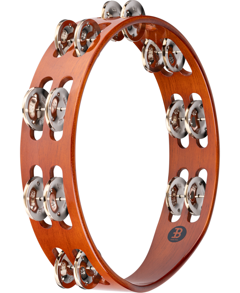 Meinl 10" Traditional Wood Tambourine Dual Row - Steel Jingles