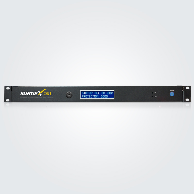 SURGEX SEQ-1U 1RU, 9 outlet, 20A, sequencer