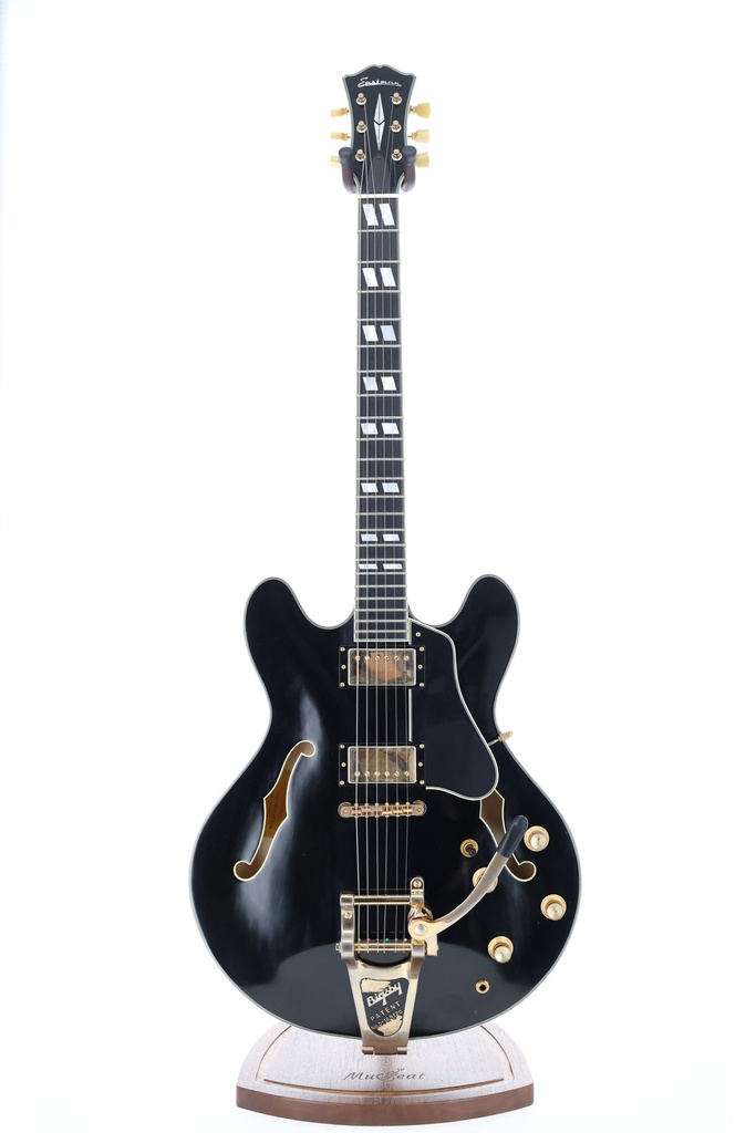 Eastman T59 Limited Truetone Varnish Semi-Hollow Electric Guitar Black - Flamed Maple Laminate