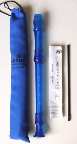 Suzuki 3-Piece English Recorder - Blue