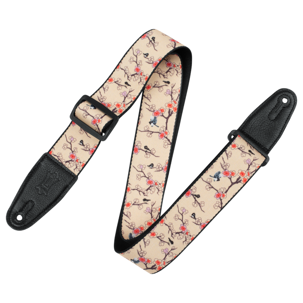 Polyester Guitar Strap - Cherry Trees & Birds