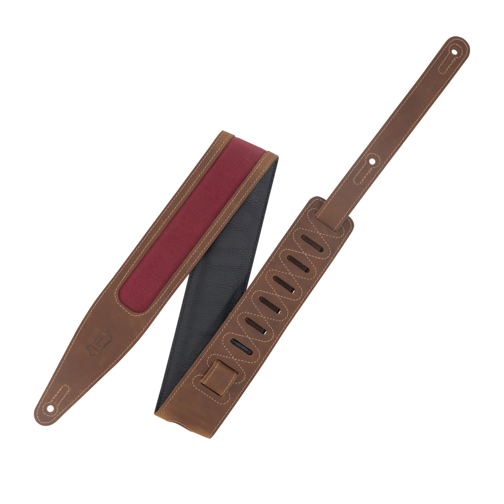 Levy's Voyager Pro Series Guitar Strap - Brown and Burgundy