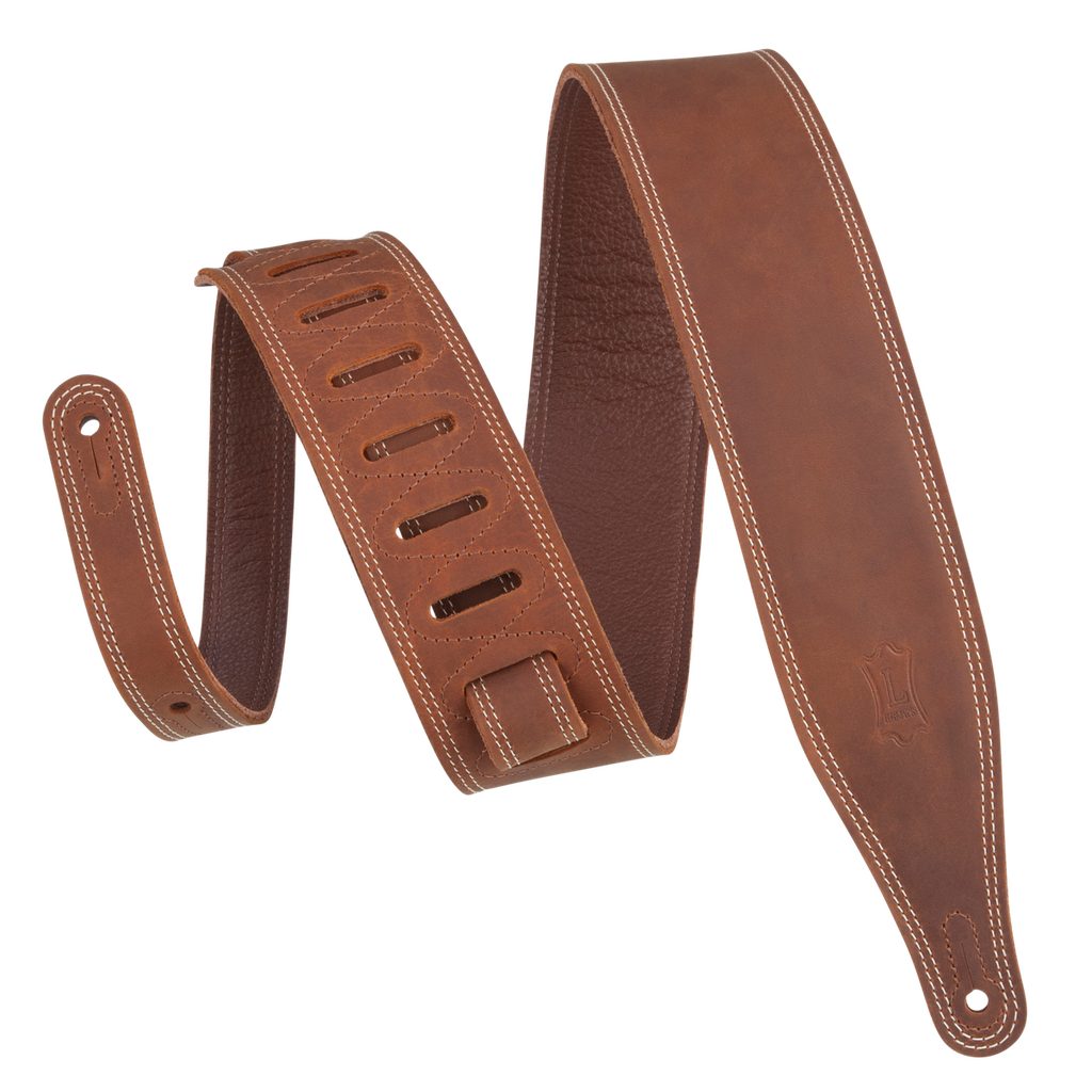Levy's Butter Double Stitch 2.5" Garment Leather Guitar Strap