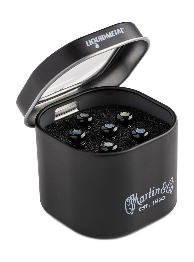 Martin LUXE Bridge Pins - Gloss Black with Pearl