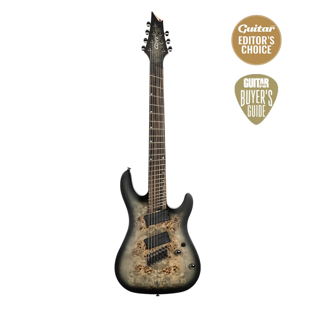 Cort KX307 Multi-Scale 7-String Electric Guitar - Open Pore Black