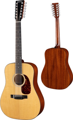 [E1D-12-DLX] Eastman E1 Deluxe 12-String Dreadnought Acoustic Guitar Natural - Sitka Spruce/Sapele