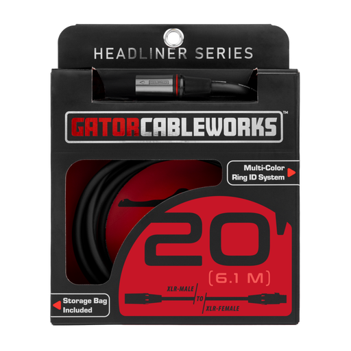 [GCWH-XLR-20] Gator Headliner 20 Foot XLR Microphone Cable