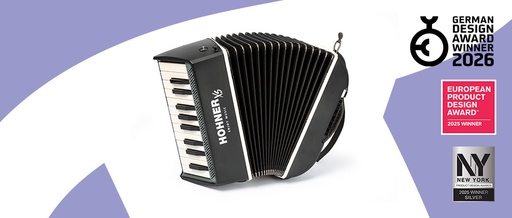 [XS GRY] Hohner Accordion XS Adult Dark Grey and White with gigbag