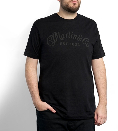 [MG-18CM0215XL] Martin Tone on Tone Black T-shirt - Extra Large