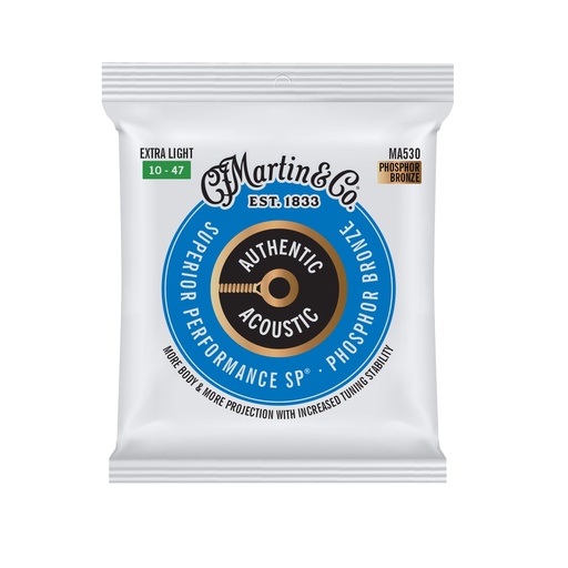 [MG-41Y18MA530] Martin Authentic Acoustic SP Guitar Strings 80/20 Bronze-Extra Light