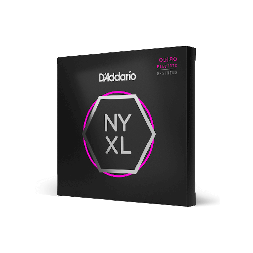 [NYXL0980] D'Addario NYXL0980 8-String Electric Guitar Strings - NY Steel Core/XL, Super Light
