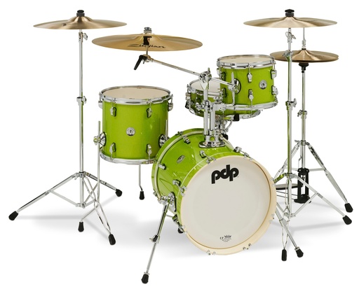[PDNY1604EL] PDP New Yorker 4-Piece 16|13|10|14S Poplar Shell Pack - Electric Green Sparkle