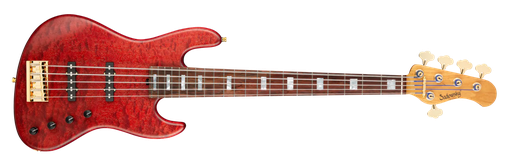 [SML021SJ5 XXGXXXRFR] Sadowsky MetroLine 2023 Limited Edition 21-Fret Standard J/J Bass, 5-String - Majestic Red Transparent Gloss