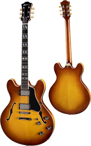 [T486-GB] Eastman T486 Semi-Hollow Electric Guitar Goldburst - Flamed Maple Laminate