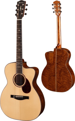 [L-OMCE-QS] Eastman Luthier Series L-OMCE-QS OM Acoustic-Electric Guitar Natural - European Spruce/Quilted Sapele