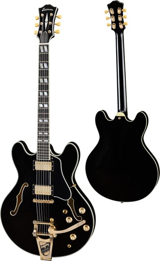 [T59/TV-B-LTD-BK] Eastman T59 Limited Truetone Varnish Semi-Hollow Electric Guitar Black - Flamed Maple Laminate
