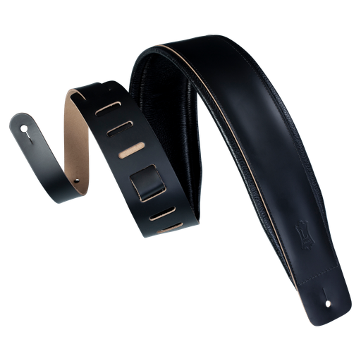 [DM1PD-BLK] Levy's Larsen Leather Deluxe Series Guitar Strap - Black