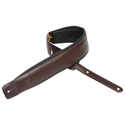 [DM1PD-DBR] Levy's Larsen Leather Deluxe Series Guitar Strap - Dark Brown