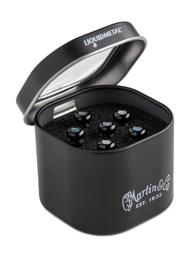 [MG-18APP0015] Martin LUXE Bridge Pins - Gloss Black with Pearl